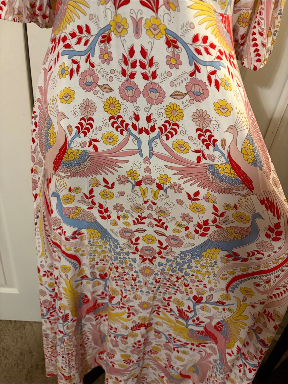 Boden Pink Multicolor Bird & Floral Maxi Dress - Picture 5 of 9